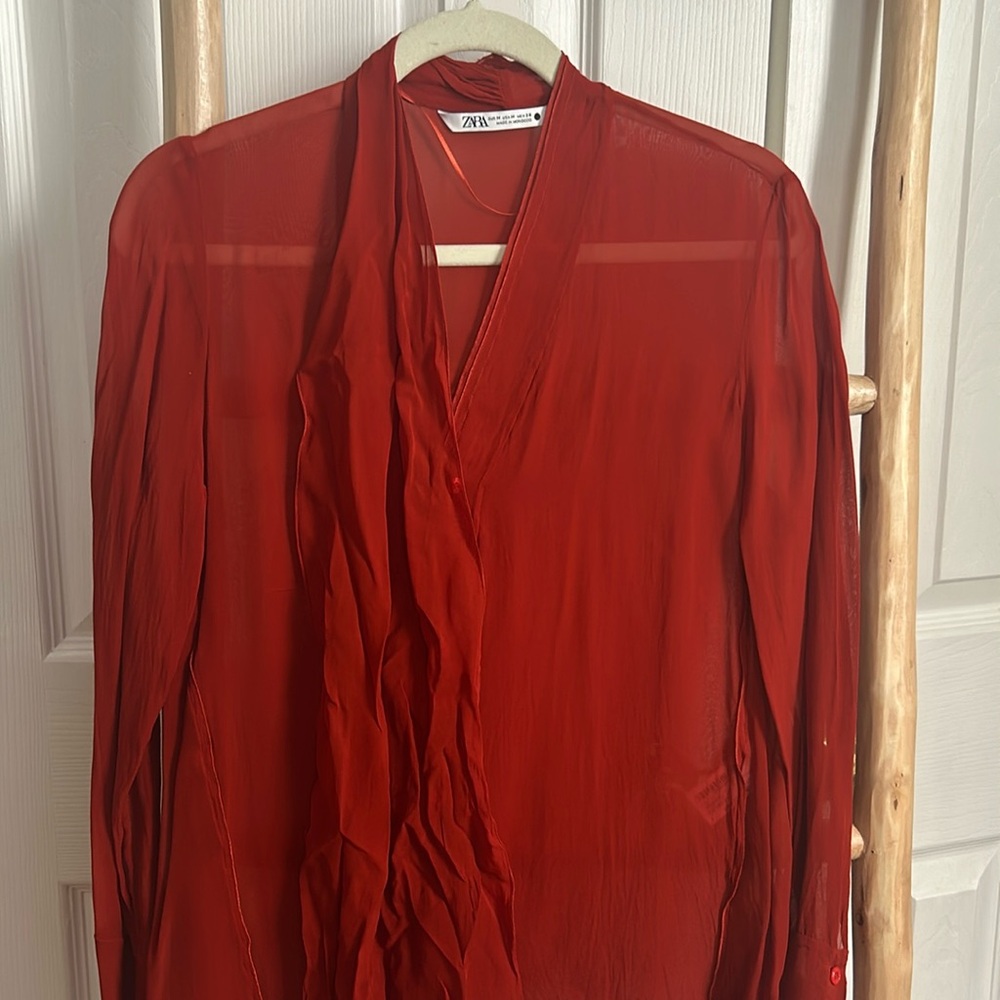 Zara red blouse
